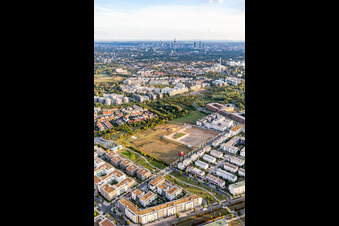 Oblique view of District Kalbach-Riedberg in Frankfurt am Main in the state Hesse, Germany