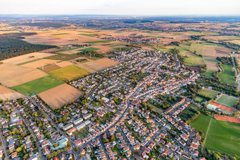 Aerial view of Karben in the state Hesse, Germany