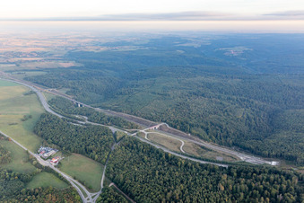 Aerial view of A4 Four-wind air in Eckartswiller in the state Bas-Rhin, France