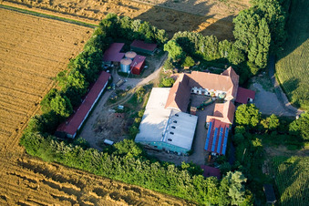 At Erlenbach, Leistenmühle in Kandel in the state Rhineland-Palatinate, Germany from above