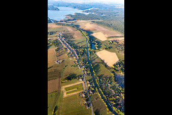 Canal course and banks of the connecting canal Canal des Houlières de la Sarre in Diane-Capelle in the state Moselle, France