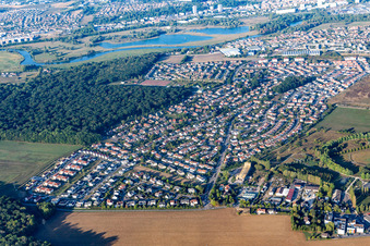 Aerial view of Saulxures-lès-Nancy in the state Meurthe et Moselle, France