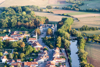 Aerial photograpy of Chateau de Haroué in Haroué in the state Meurthe et Moselle, France
