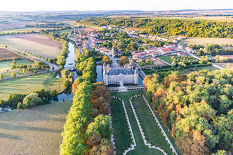Drone recording of Chateau de Haroué in Haroué in the state Meurthe et Moselle, France