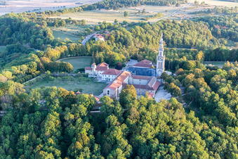 Basilica of Sion in Saxon-Sion in the state Meurthe et Moselle, France from above