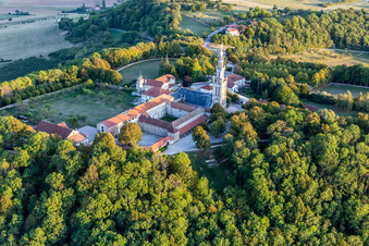 Basilica of Sion in Saxon-Sion in the state Meurthe et Moselle, France from the plane