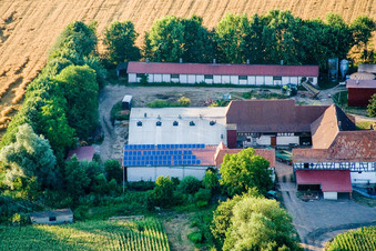 Bird's eye view of At Erlenbach, Leistenmühle in Kandel in the state Rhineland-Palatinate, Germany