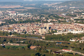 Aerial view of Dommartin-lès-Toul in the state Meurthe et Moselle, France