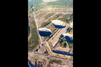 Terrain and overburden surfaces of the Potash salt mine open pit in Lenoncourt in Grand Est, France
