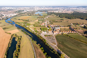 Aerial view of Monastery/Abbaye de Bosserville, Lycée Professionnel Privé Saint Michel in Art-sur-Meurthe in the state Meurthe et Moselle, France