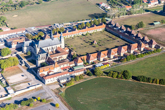 Aerial photograpy of Monastery/Abbaye de Bosserville, Lycée Professionnel Privé Saint Michel in Art-sur-Meurthe in the state Meurthe et Moselle, France