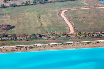 Salt pans in Rosières-aux-Salines in the state Meurthe et Moselle, France from above