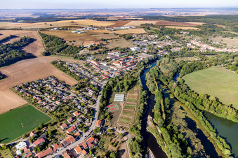 Benedictine monastery/Prieuré bénédictin à Flavigny-sur-Moselle in Flavigny-sur-Moselle in the state Meurthe et Moselle, France out of the air