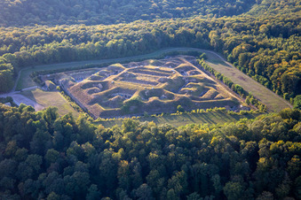 Fragments of the fortress " Fort de Bourlemont " in Mont-les-Neufchateau in Grand Est, France
