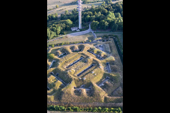 Aerial photograpy of Fort de Bourlémont in Mont-lès-Neufchâteau in the state Vosges, France