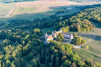 Chateau de Bourlémont in Frebécourt in the state Vosges, France out of the air