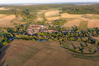 Aerial photograpy of Maxey-sur-Meuse in the state Vosges, France