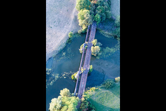 Oblique view of Bridge over the Meuse in Sauvigny in the state Meuse, France
