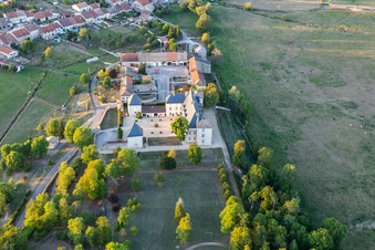 Aerial view of Castle of Montbras in Montbras in the state Meuse, France