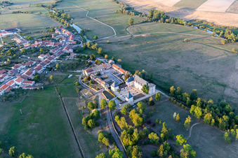 Aerial photograpy of Castle of Montbras in Montbras in the state Meuse, France