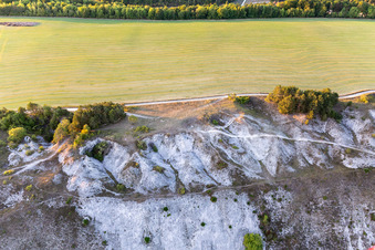 Aerial view of Paragliding launch sites above the Chètre in Champougny in the state Meuse, France