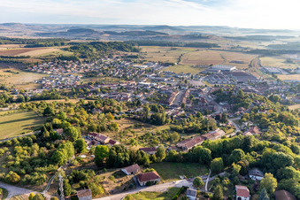 Châtenois in the state Vosges, France seen from above