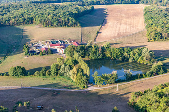 Aerial view of Dombrot-sur-Vair in the state Vosges, France