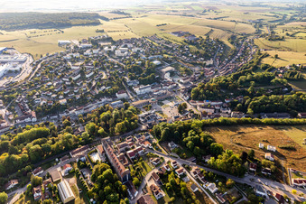Aerial view of Contrexéville in the state Vosges, France