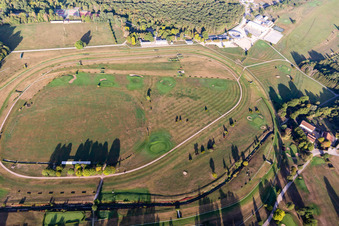 Aerial view of Horseback Riding Courses in Vittel in the state Vosges, France