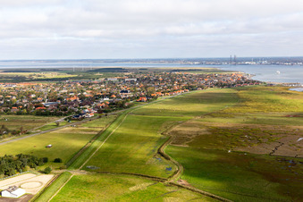 Oblique view of Fanø in the state South Denmark, Denmark