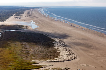Aerial view of Fanø in the state South Denmark, Denmark