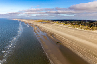 Beach landscape along the West coast of Northsea island in Fanoe in, Denmark
