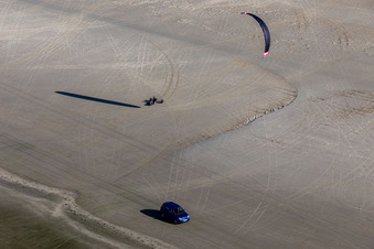 Beach landscape along the at the North Sea in Fanoe in Syddanmark, Denmark
