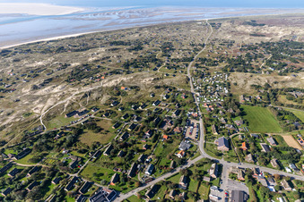 Aerial view of Fanø in the state South Denmark, Denmark