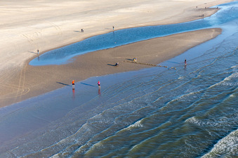 Oblique view of Fanoe Bath Beach in Fanø in the state South Denmark, Denmark