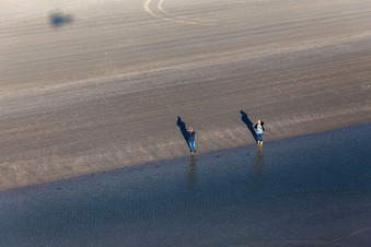 Fanoe Bath Beach in Fanø in the state South Denmark, Denmark from the plane