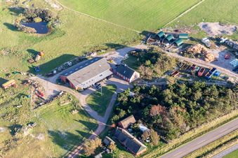 Aerial photograpy of Farm shop / Gardbutik Byens Grønning in Fanø in the state South Denmark, Denmark