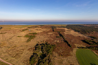 Wadden Sea National Park in Fanø in the state South Denmark, Denmark from the plane