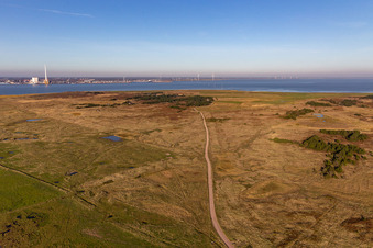 Wadden Sea National Park in Fanø in the state South Denmark, Denmark viewn from the air