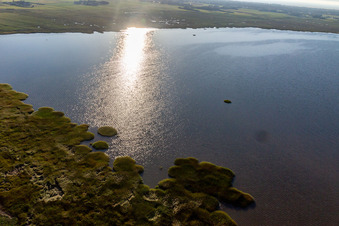 Aerial view of Wadden Sea National Park in Fanø in the state South Denmark, Denmark