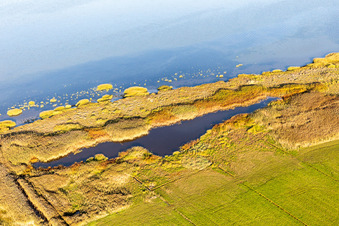 Bird's eye view of Wadden Sea National Park in Fanø in the state South Denmark, Denmark