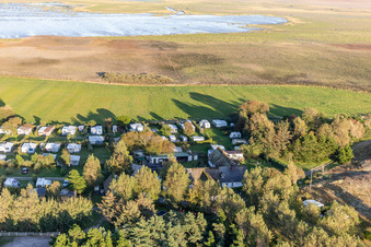 Oblique view of Ny Camping, Sønderho in Fanø in the state South Denmark, Denmark