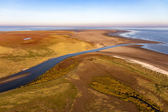 Oblique view of Fanø in the state South Denmark, Denmark