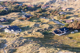 Hyggeligge holiday homes in the dunes in Fanø in the state South Denmark, Denmark from above