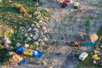 Aerial view of Fanø in the state South Denmark, Denmark