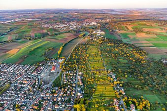 Aerial view of Asperg in the state Baden-Wuerttemberg, Germany