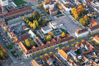 Town Hall building of the City Council at the Rathausplatz downtown in Ludwigsburg in the state Baden-Wurttemberg, Germany