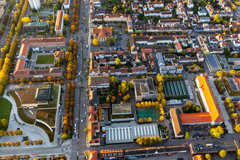 Aerial photograpy of Center in the district Ludwigsburg-Mitte in Ludwigsburg in the state Baden-Wuerttemberg, Germany