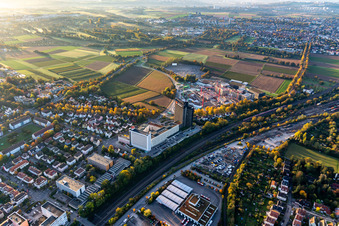 Aerial photograpy of Wüstenrot Building Society in the district Ludwigsburg-Mitte in Ludwigsburg in the state Baden-Wuerttemberg, Germany