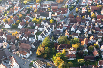 Aerial view of City hall in Korntal-Münchingen in the state Baden-Wuerttemberg, Germany